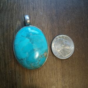 Vintage Large Barse 925  Turquoise Pendant